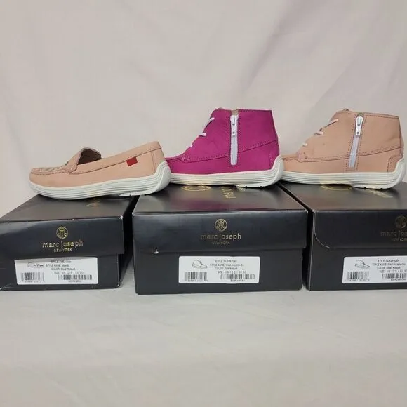 Marc Joseph New York Size 12.5 Kids (3 Pair) Nubuck Leather Loafer/Boots Bundle