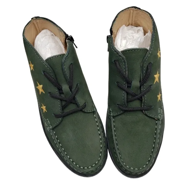 Marc Joseph | NIB Houston Bootie Forest Green Leather Lace Up Boots Boy's 12