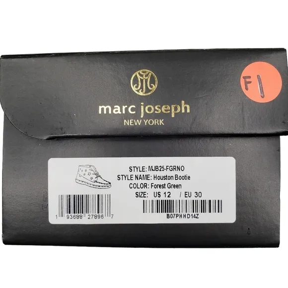 Marc Joseph | NIB Houston Bootie Forest Green Leather Lace Up Boots Boy's 12
