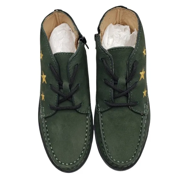 Marc Joseph | NIB Houston Bootie Forest Green Leather Lace Up Boots Boy's 12