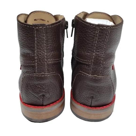 Marc Joseph | NIB Lincoln Bootie Brown Grainy Leather Lace Up Boots Boy's 5