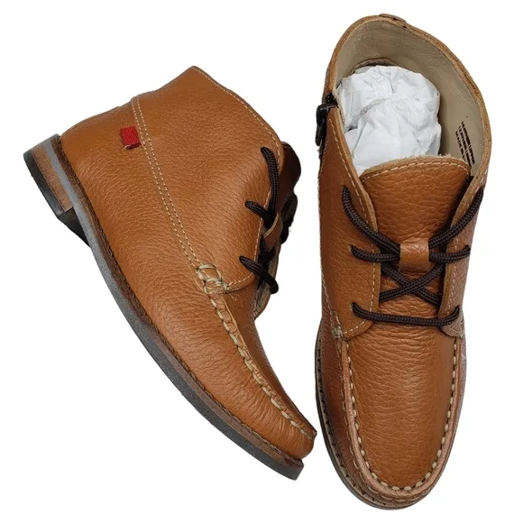Marc Joseph | NIB Lincoln Bootie Tan Grainy Leather Lace Up Boots Boy's 12