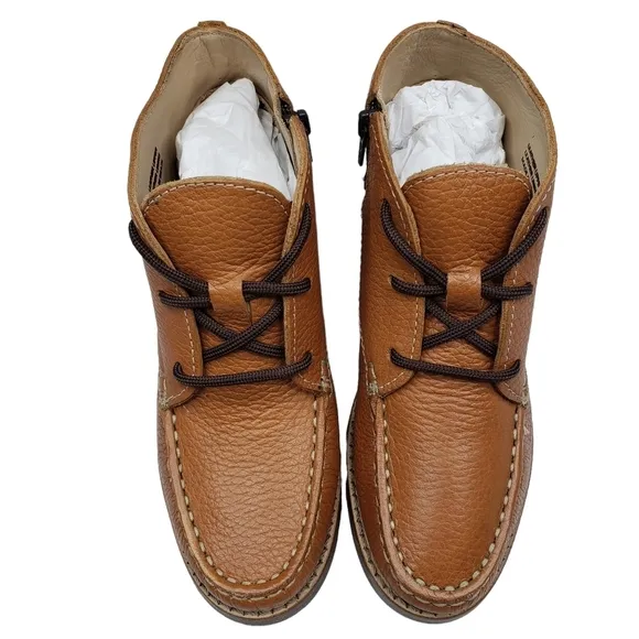 Marc Joseph | NIB Lincoln Bootie Tan Grainy Leather Lace Up Boots Boy's 12