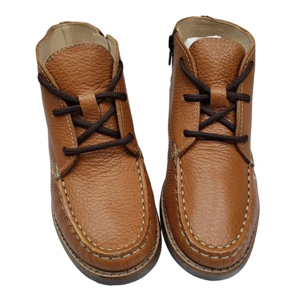 Marc Joseph | NIB Lincoln Bootie Tan Grainy Leather Lace Up Boots Boy's 12