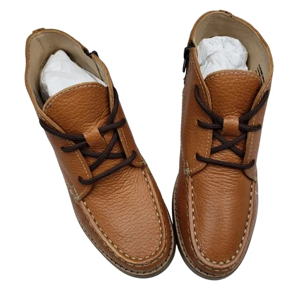 Marc Joseph | NIB Lincoln Bootie Tan Grainy Leather Lace Up Boots Boy's 12