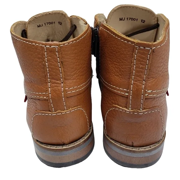 Marc Joseph | NIB Lincoln Bootie Tan Grainy Leather Lace Up Boots Boy's 12