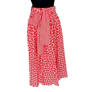 MARELLA MIDI SKIRT FRONT CROSSOVER SPLIT SIZE 4 Contrasting Belt Size 4