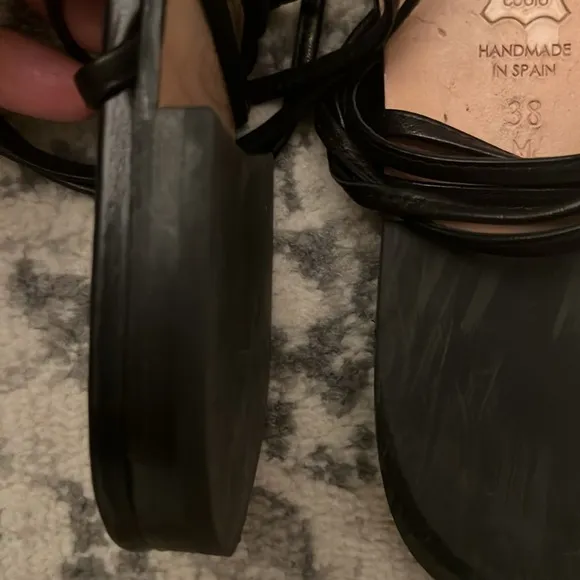 Margaux Wrap Sandals Black Nappa Size 38 (US 8)