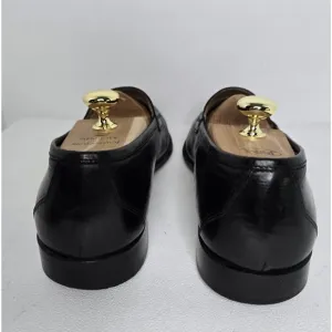 Martin Dingman Black Leather Penny Loafers Dress Shoes Made Italy Mens US 9.5