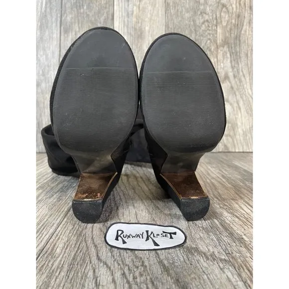Material Girl Over the Knee High Black Velvet Stretch Boots Women size 5.5