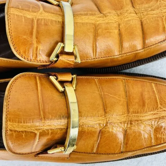 Matteo Mossimo Genuine Alligator Yellow Got it Loafers Size 10
