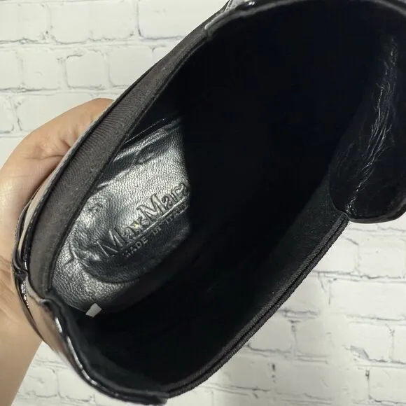 Max Mara Loafers Women Size 8.5 US 38.5 EU Black Leather Slip On Italy Shoes