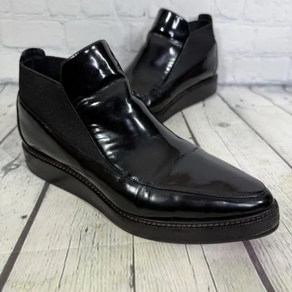 Max Mara Loafers Women Size 8.5 US 38.5 EU Black Leather Slip On Italy Shoes