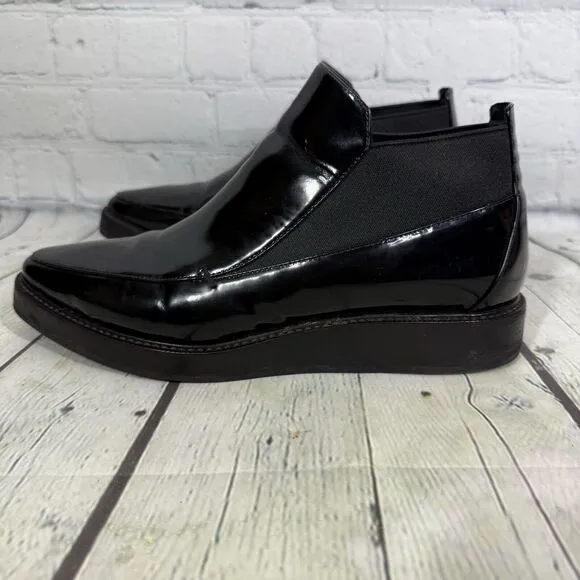 Max Mara Loafers Women Size 8.5 US 38.5 EU Black Leather Slip On Italy Shoes