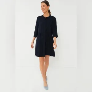 Medium Tuckernuck Navy Crepe Royal Shirt Dress