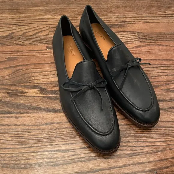 Meermin Unlined Navy Soft calf String Loafers in size 7.5UK = 8.5UK