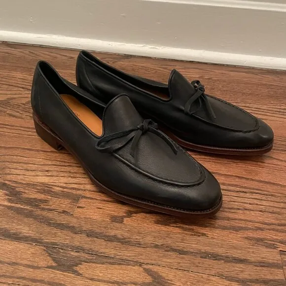 Meermin Unlined Navy Soft calf String Loafers in size 7.5UK = 8.5UK