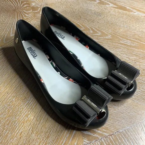 MELISSA X JASON WU Ultragirl Sweet Black Ballerina Flats 8