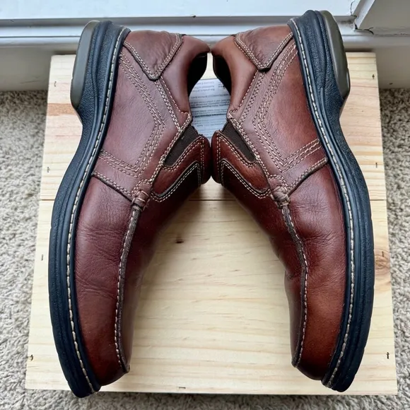 Men's Johnston &amp; Murphy Brown Leather Slip-On Colvard Loafers 10.5M Waterproof