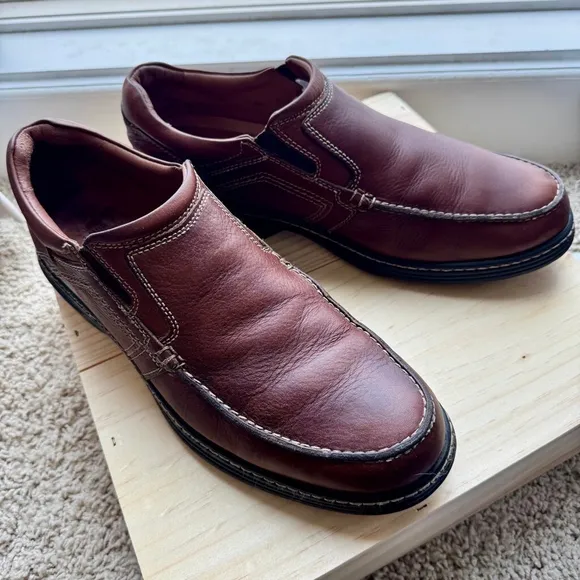 Men's Johnston &amp; Murphy Brown Leather Slip-On Colvard Loafers 10.5M Waterproof