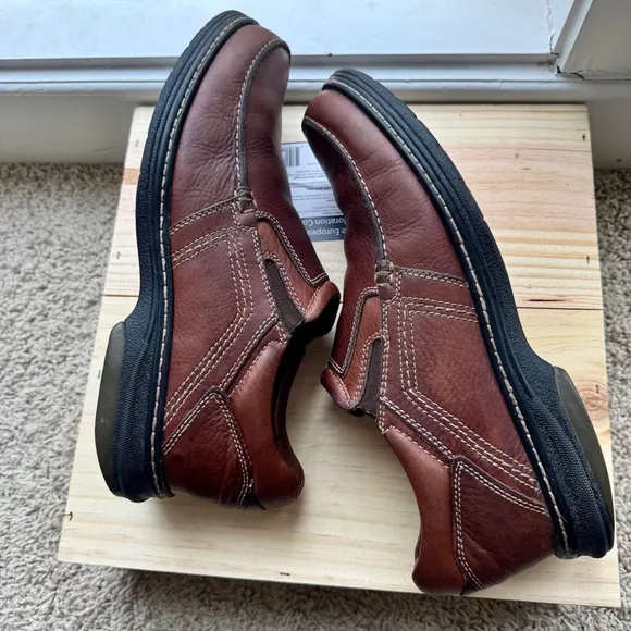 Men's Johnston &amp; Murphy Brown Leather Slip-On Colvard Loafers 10.5M Waterproof