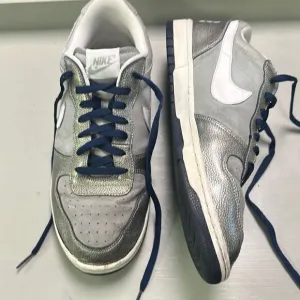 Men's Nike Terminator Low Metallic Silver Sparkle Swoosh Logo Sneakers Size 11.5