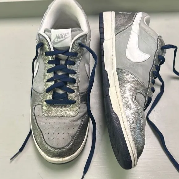 Men's Nike Terminator Low Metallic Silver Sparkle Swoosh Logo Sneakers Size 11.5