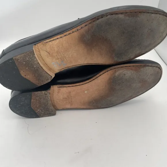 Mens Nordstrom Black Leather Slip On Classic Tassel Loafer Shoes Sz 11 M ITALY