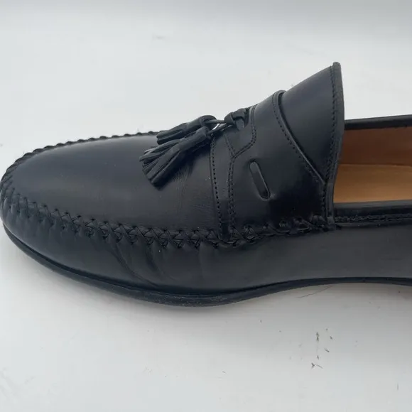 Mens Nordstrom Black Leather Slip On Classic Tassel Loafer Shoes Sz 11 M ITALY