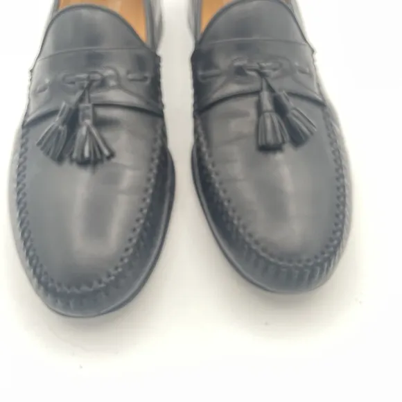 Mens Nordstrom Black Leather Slip On Classic Tassel Loafer Shoes Sz 11 M ITALY