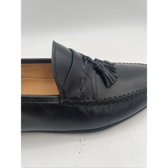 Mens Nordstrom Black Leather Slip On Classic Tassel Loafer Shoes Sz 11 M ITALY