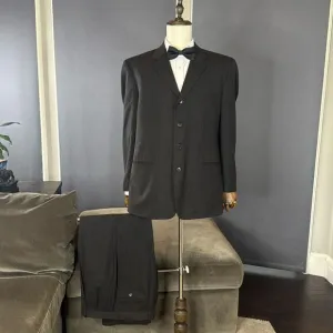 Men’s Linea Uomo 100% Wool Pinstripe 2Piece Formal Suit Jacket 44 Pants 38 (*39)