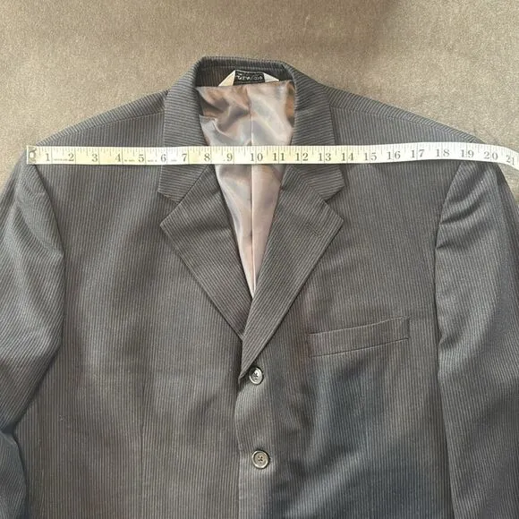 Men’s Linea Uomo 100% Wool Pinstripe 2Piece Formal Suit Jacket 44 Pants 38 (*39)