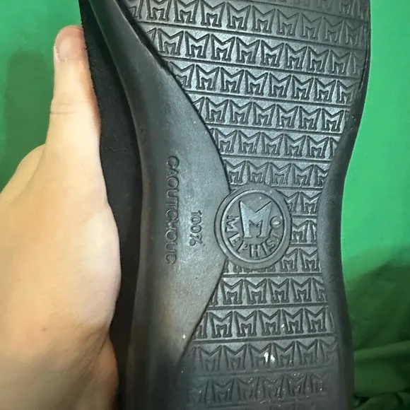 MEPHISTO black suede square toe slip-on loafers