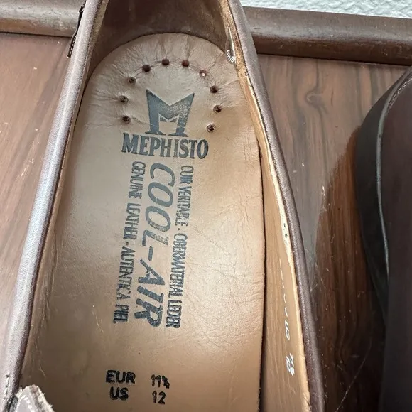 Mephisto Edlef Loafers Men's Sz 12 Brown  Leather Slip-On‎ Casual Driving Shoes