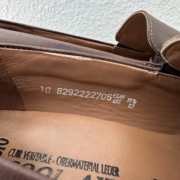 Mephisto Edlef Loafers Men's Sz 12 Brown  Leather Slip-On‎ Casual Driving Shoes