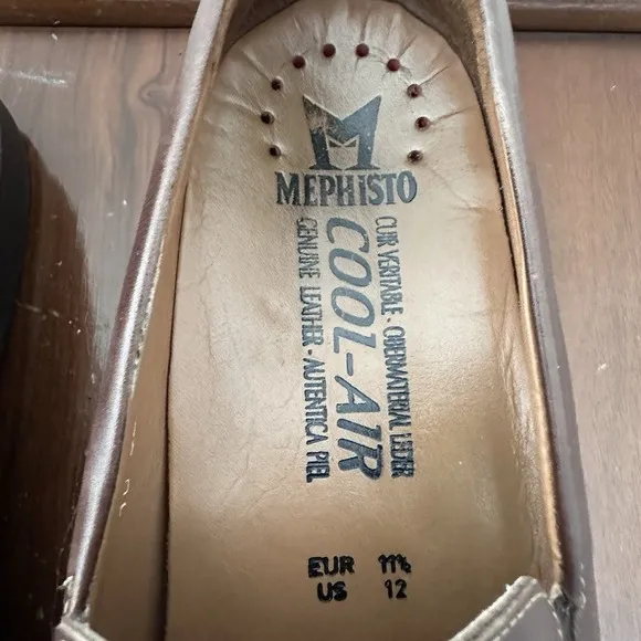Mephisto Edlef Loafers Men's Sz 12 Brown  Leather Slip-On‎ Casual Driving Shoes