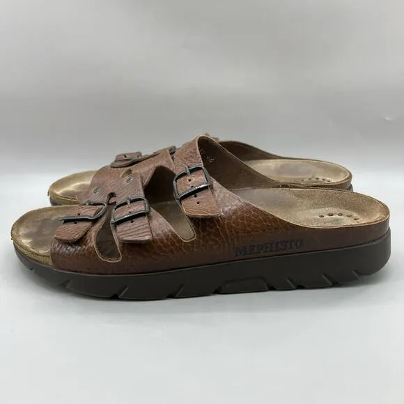 Mephisto ZACH Sandals Men Size 12 US, 46 EU Brown Leather Fisherman Strap Shoes