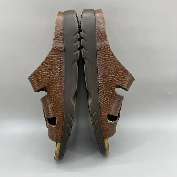 Mephisto ZACH Sandals Men Size 12 US, 46 EU Brown Leather Fisherman Strap Shoes