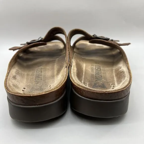 Mephisto ZACH Sandals Men Size 12 US, 46 EU Brown Leather Fisherman Strap Shoes