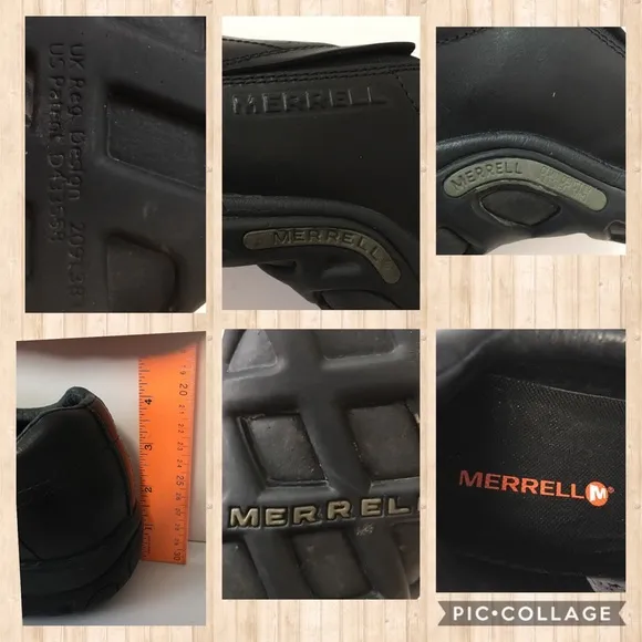 MERRELL BLACK LEATHER SLIP ON SHOES DUAL DENSITY SZ 9.5