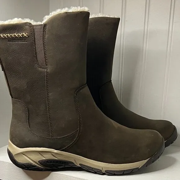 Merrell Encore 4 Tall Zip Polar Boots , Waterproof, Insulated, Leather Size 10