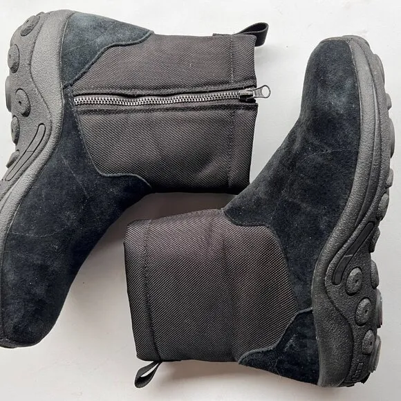 Merrell Jungle Mid Zip Polar Insulated Boots in black with Vibram Arctic Grip