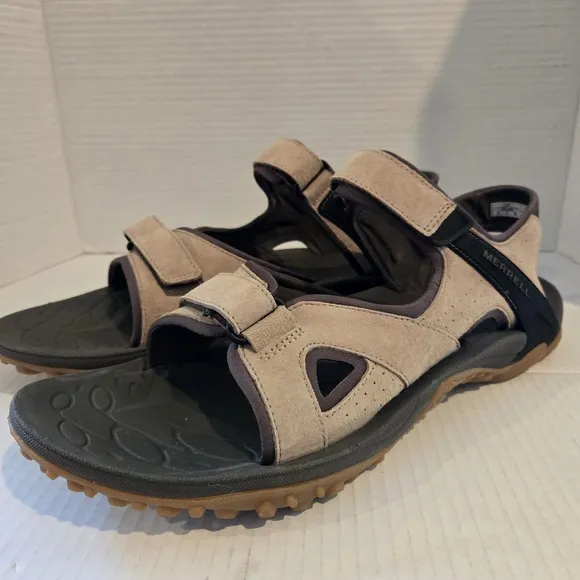 Merrell Men's Huntington Ankle-Strap Sport Convert Taupe Sandals Size 13 J034239