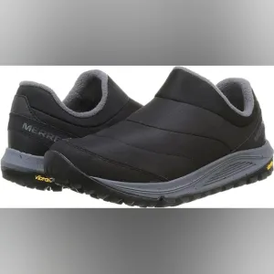 MERRELL mens shoes moc slip on trail sneakers black gray VIBRAM sole