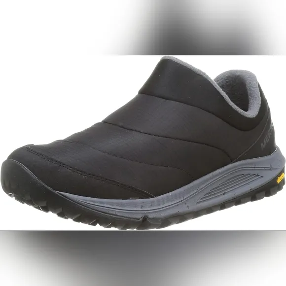 MERRELL mens shoes moc slip on trail sneakers black gray VIBRAM sole