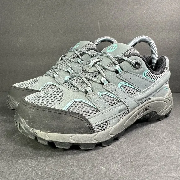Merrell Moab 2 Trail Shoes Kids Sz 2.5 M Gray Teal Low Hiking Sneakers MK162261