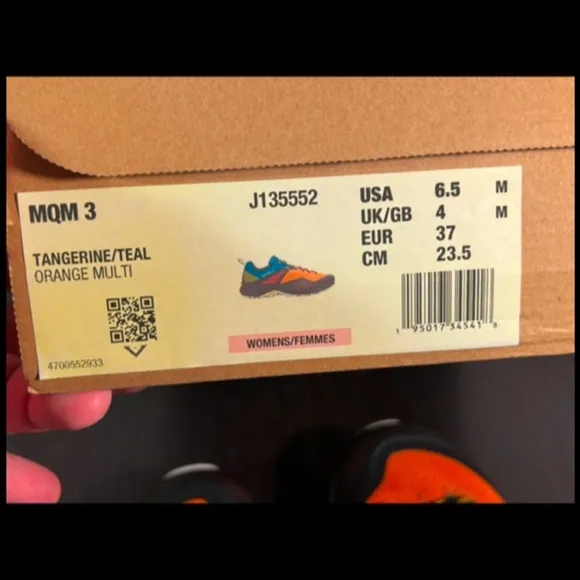 Merrell MQM 3 Trail Running Shoes/Sneakers Tangerine Teal/Orange Multi Size 6.5