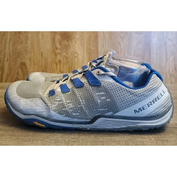 Merrell Trail Glove 5 Barefoot Running Sneakers Mens Size 11 Gray Blue