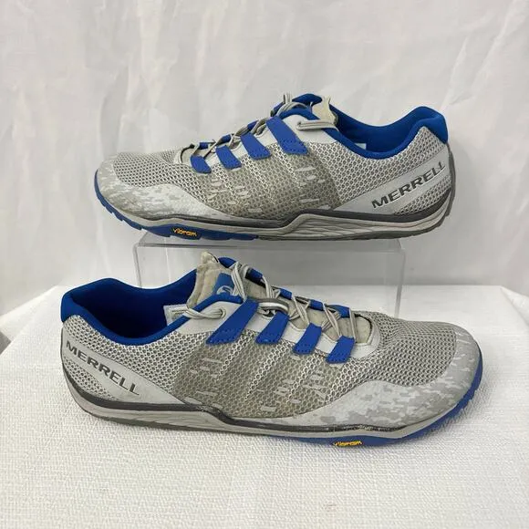 Merrell Trail Glove 5 Barefoot Shoes Mens 13 Vibram Running Sneakers Gray Blue